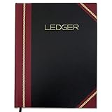 BookFactory Ledger Book/Professional Accounting Ledger/4 Column/Four Columns Notebook- 300 Pages, 8'' x 10'', Two Toned Cover, Section Sewn Hardbound (Made in USA)