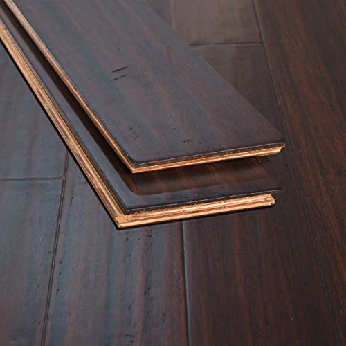 Ambient Bamboo - Bamboo Flooring Sample, Color: XtraWide Java Handscraped, Engineered Click Lock