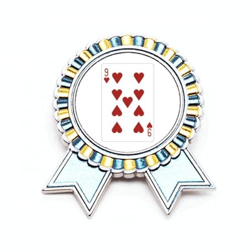 Broche en forme de cœur avec 9 cartes à jouer en métal M cadeau original anniversaire