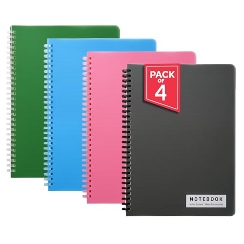 Image of DOODLE B5 Soft Ring Spiral Notebook (Pack of 4) | 160 Pages, 80 GSM Paper | College & Office Notebook for Writing, Journaling, Planning & Notes