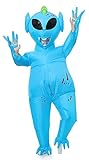 GOPRIME Alien Costume, One Size Fits Most Adults, Inflatable Suit for Halloween, Party Supplies (Mercury)