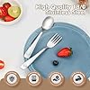 DRKIO Stainless Steel Toddler Utensils Set - 12 Pieces Kids Silverware Set Children Safe Food Grade Small Forks and Spoons Dishwasher Safe Mirror Polished #3