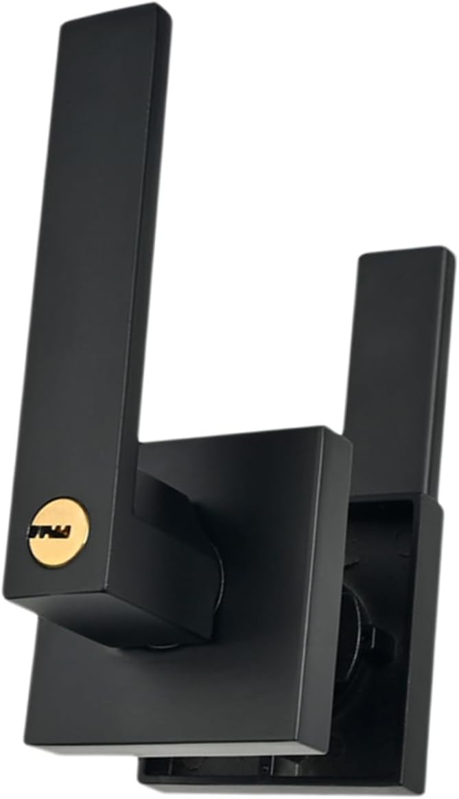 3sets Door Knob Privacy Locking Kit Lever Handle for Bedroom and Bathroom Easy to Install Heavy-Duty Security Black Finish with