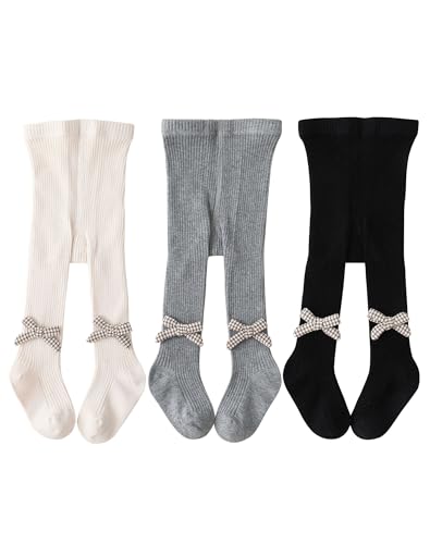 Baby Girl Tights Toddler Cable Knit Tights with Bow Mesh
