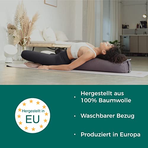 Yoga-Bolster Present Mind – Yogakissen mit 20 cm Durchmesser aus 100% Baumwolle