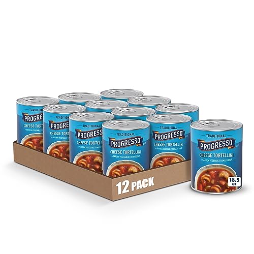 Progresso Traditional Cheese Tortellini in Garden Vegetable Tomato Soup, 18.5 oz. (Pack of 12)