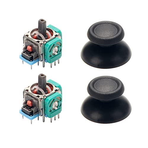 3D-Joystick-Achse Analog-Sensor, 3D Joystick Ersatz für Controller PS4, Analoges Joystick-Modul für PS4-Controller, 2 Stück 3D-Analog-Sensor, Analoger 3D-Joystick, Thumbstick, Wireless-Controller Cover
