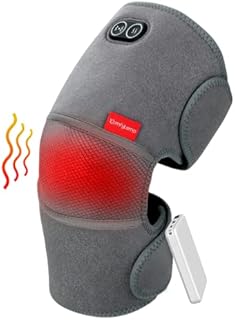 Comfytemp Heated Knee Brace Wrap for Knee Pain Relief, Portable Knee Massager for Arthritis, Joints, Leg, Cordless Battery Powered Knee Heating Pad with 3 Heat Settings, Auto-Off, Vibration Modes