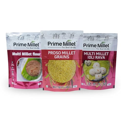 Image of Prime Millets Organic Multi Flour | Whole Proso Grain | Multi Idli Rava | Pack of 3 (1kg) | High Fiber | Healthy Digestive Meals | Premium Quality