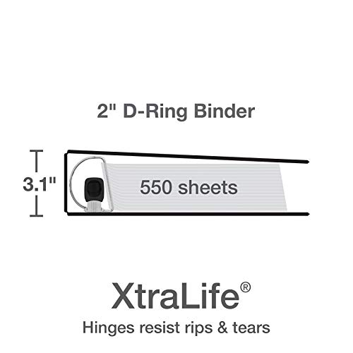 Oxford 3 Ring Binders, 2 Inch One-Touch Easy Open D Rings, 3-Sided View Binder Covers, Xtralife Hinge, Non-Stick, Pvc-Free, Assorted Colors, 530-Sheet Capacity, 4 Pack (79912) #TOP2