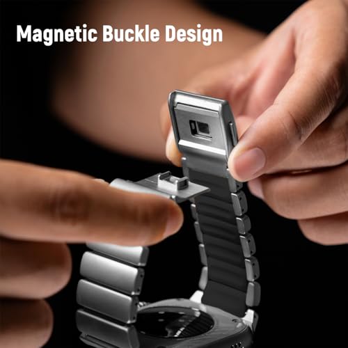 Image of Magnetic Titanium Band Compatible with Apple Watch Ultra 3 /2 /1 Band 49mm Series 11 10 46mm 45mm 44mm 42mm SE 3 /2 /1 9 8 7 6 5 4,Luxury Silicone Dual-Layer Link For iwatch Men Women