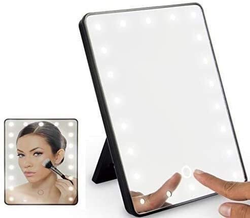Espejos tocador de baño grande iluminado con 22 luces LED, mesa iluminada para cosméticos