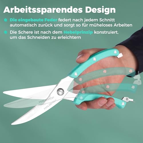 HAUSHOF Geflügelschere 255 mm, robuste scharfe Küchenschere aus Edelstahl, Fleischschere für Fleisch, Huhn, Fisch, Knochen, Gemüse – Ansicht 4