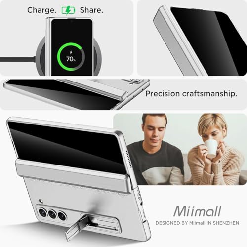 Miimall Compatible for Samsung Galaxy Fold 6 Case with Magnetic Hinge Anti-Peeping Screen Protector Anti-Scratch Shockproof Full-Package Protective Hinge Cover Case for Samsung Fold 6-Silver by Miimall - Image 7