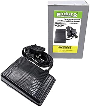 Kenmore, Bernina, Brother, Babylock, Riccar, and Viking Sewing Machine Foot Pedal Replacement by Enduro – Variable Speed Foot Operated Control Pedal for Domestic and Imported Sewing Machines