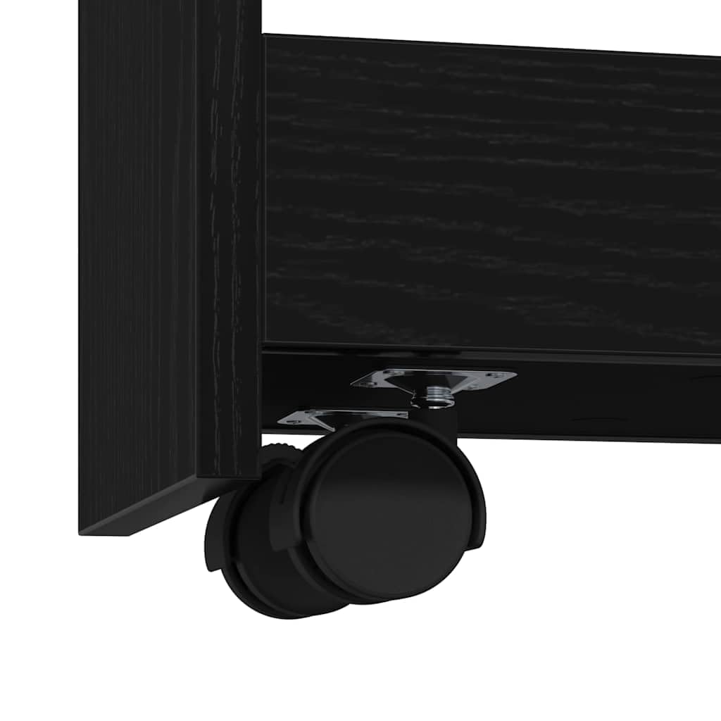 vidaXL Carrello di Stoccaggio Stretto Rovere Nero 60 x 20 x 82 cm, Carrello da Cucina Moderno, in Legno ingegnerizzato, Rettangolare, Mobile, Compatto e Perfetto per spazi ristretti