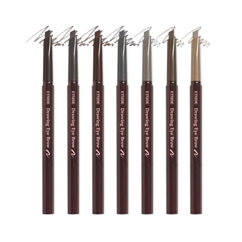 Image of ETUDE Drawing Eyebrow Pencil, Arch Shape for Defined Brow|Brow Pencil with Spoolie |Long Lasting, Transfer Proof & Smudge-Proof |Shade- 06 Ash Brown,0.25g (Pack of 2)