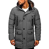 Photo Gallery cutieclub giacca invernale da uomo antivento impermeabile caldo cappotti giacche in cotone di media lunghezza con hodded, grigio scuro, l Photo Gallery cutieclub giacca invernale da uomo antivento impermeabile caldo cappotti giacche in cotone di media lunghezza con hodded, grigio scuro, l