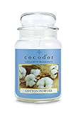 COCODOR Large Jar Candle/Cotton Powder / 120-150 Hour Extended Burn Time/Holiday Decoration, Home De