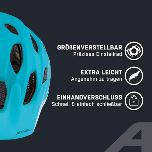 ALPINA Carapax JR. Flash MTB-Fahrradhelm, Petrol matt, 51-56 cm – Ansicht 3