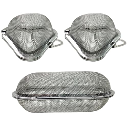 3 uds colador de bolas de té 2 forma de corazón ovalado de acero inoxidable colador de especias herramientas de cocina