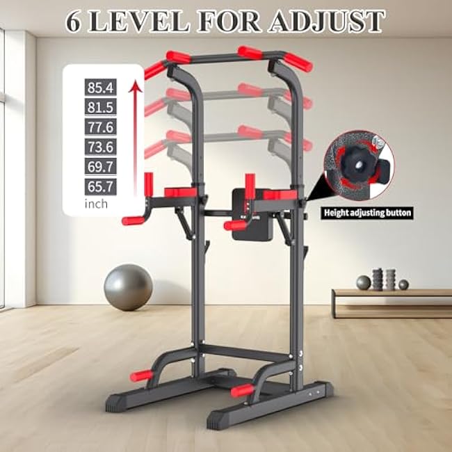 K KiNGKANG Power Tower Dip Station, Multi-Function Assistive Trainer Pull Up for Home Gym Muscle Building and Beginner Exercises,Load 450LBS