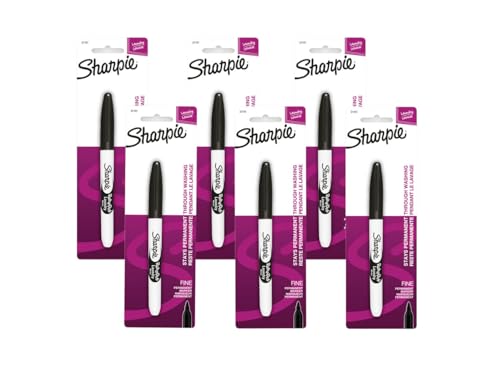 Sharpie Rub-A-Dub Laundry Marker Fine Point Black 6 Count