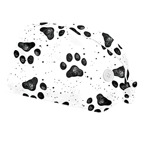 Casquettes de travail ajustables 2PCS anti-transpiration imprimé pattes d'animaux
