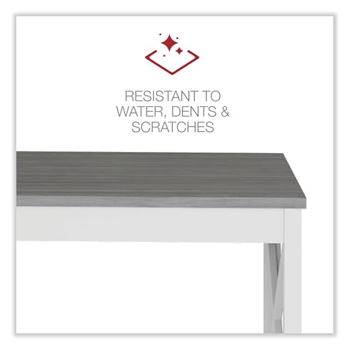 Alera Workspace by Alera Workspace by Alera Farmhouse Writing Desk, 47.24\" x 23.62\" x 29.53\", Gray - Thumbnail 7