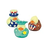 Fun Express 4th of July Patriotic Rubber Duck Ducky Party Favors Toy (2 Dozen)