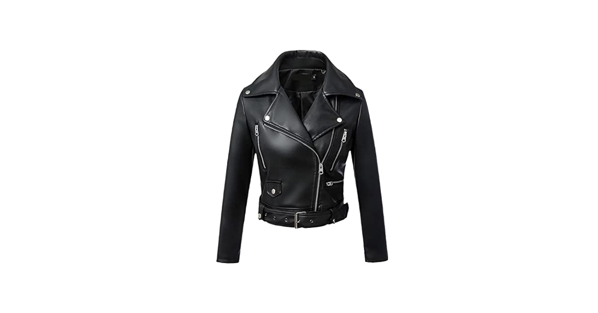 ROUND SHORT FAKE LEATHER JACKET ブラック ROUND SHORT SYNTHETIC LEATHER JACKET（その他アウター