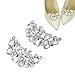 Casualfashion 2 Pcs Charming Women's Crystal Rhinestone Shoe Clips Double Buckles Shoes Decoration for Wedding Party