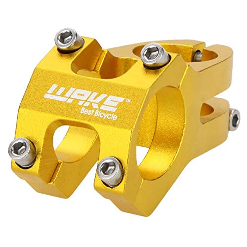 HOOMBOOM MTB Lenker Vorbau Lenker aus Aluminiumlegierung und Kurzlenkervorbau 31,8 mm für die meisten Fahrräder, Rennräder, MTB, BMX, feste Werkzeuge, Radfahren, gold Cover