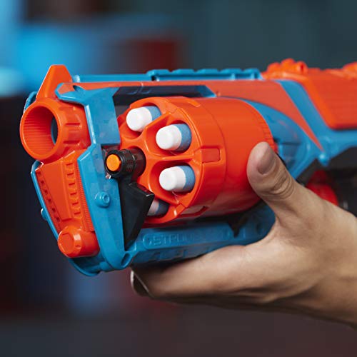 Nerf Elite Strongarm orangefarbener Blaster – Rotationstrommel, Schnellfeuer, 6 Nerf Elite Darts – für Kinder, Teenager, Erwachsene
