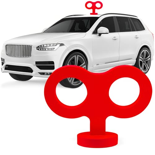 Image of 3D Car Wind Up Key, Cute Clockwork Car Roof Rear /Top /Trunk /Sunroof Decoration Universal Auto Exterior Accessories for DIY Styling & Decoration (Red)