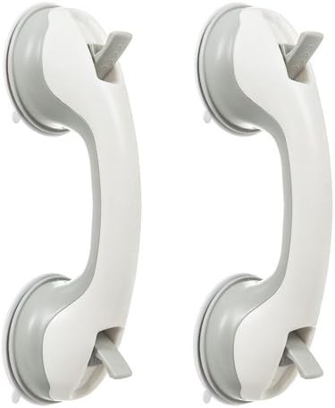 Set of 2 Support Grab Handle Suction Bath Shower Disability AID Safety Grip Rail | NO FIXINGS Needed | Safety Hand Rail Support | Suction Fitted | Home Bathroom | Disability AID