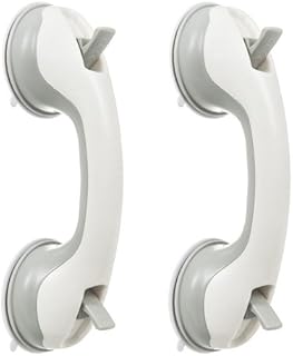 Set of 2 Support Grab Handle Suction Bath Shower Disability AID Safety Grip Rail | NO FIXINGS Needed | Safety Hand Rail Support | Suction Fitted | Home Bathroom | Disability AID