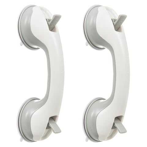 Bath Shower Handle with Grab Suction | 2 Pack | Safety Grab Rail Support for Elderly | No Fixing Needed Cover