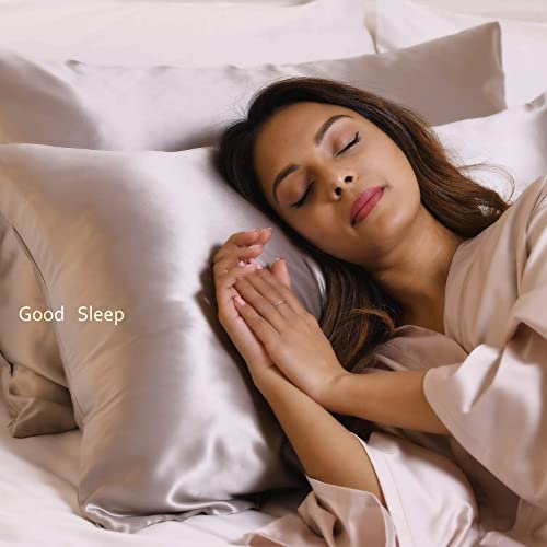 Yanibest Silk Pillowcase For Hair And Skin - 22 Momme 600 Thread Count 100% Mulberry Silk Bed Pillowcase With Hidden Zipper, 1 Pack King Size Pillow Case Black #TOP3