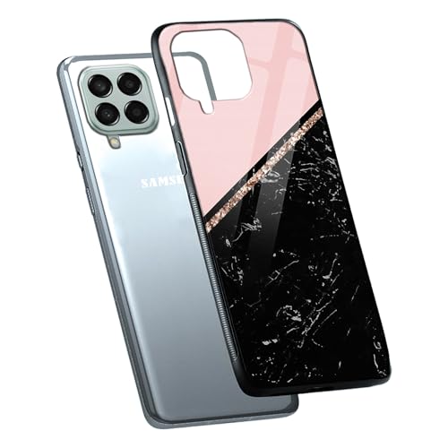 Image of COLORflow Back Cover Compatible with Samsung Galaxy M12 / A12 / F12 | Black Marble Pink | Shockproof TPU Bumper Cover with Camera Protection Back Cover