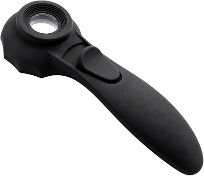 6.25" Black Jewelers LED Magnifier | 30X Power | 20MM Lens | Lightweight | Ultra-Bright LED | Slip-Resistant | Ideal for Precise Inspections | Portable Detail Exploration Tool