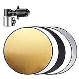 Reflector 5 en 1: 5 superficies diferentes, 5 funciones; Plata, oro, negro, blanco y translúcido, blanco y negro son adecuados para diferentes necesidades fotográficas.
