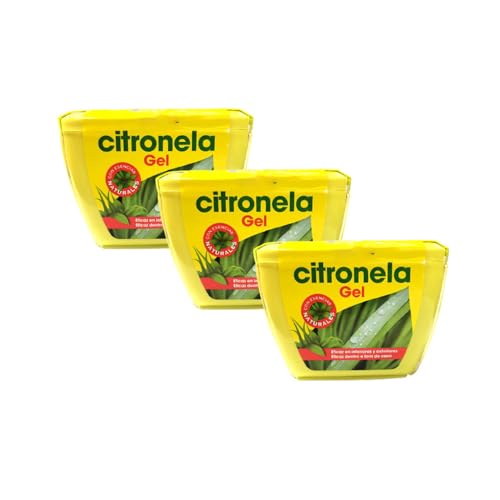 PLUS HOME Citronela Gel Repelente antimosquitos,Ambientador antimosquitos seguro y cómodo,protección natural.(PACK DE 3)
