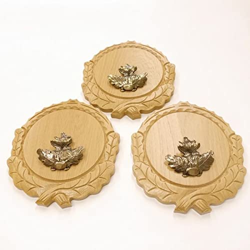 3 placas de cuña talladas de roble claro AF 16 cm con 3 hojas de roble, portada grande, tabla cuña, tabla de especias, cartel trofeo.
