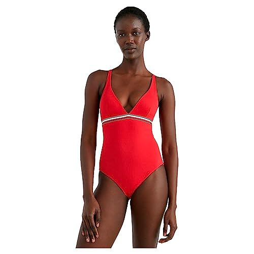 Tommy Hilfiger Damen Badeanzug Cut-out, Rot (Primary Red), M