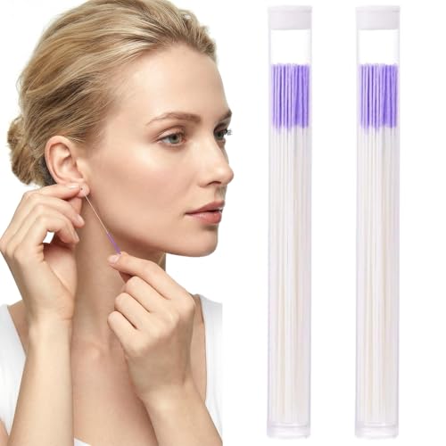 YIPFEN 120 Pcs Nettoyeur de Trous d'Oreilles, Fil de Nettoyage des Trous d'Oreilles, Élimination des Odeurs des Trous d'Oreilles, Outil, Accessoire de Nettoyage des Piercings pour Hommes et Femmes