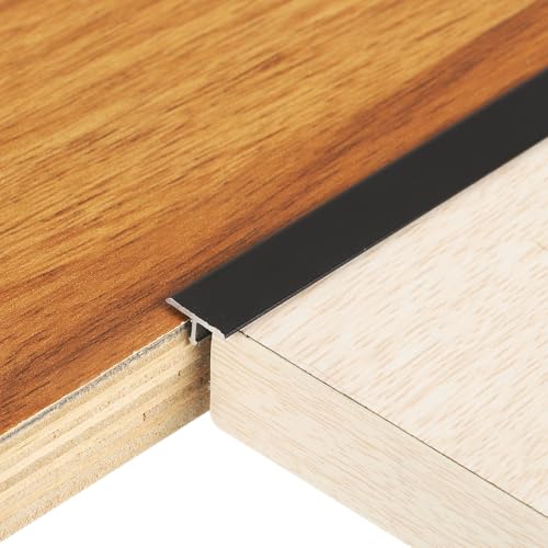 QUARKZMAN 2.9 Pies X 0.39' T Moldura De Transición Para Suelos, Tira De Aluminio Para Cubrir Huecos Entre Suelos De Vinilo, Laminados O Baldosas, Negro