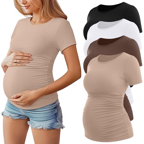 Geyoga - Confezione da 4 Magliette Premaman da Donna a