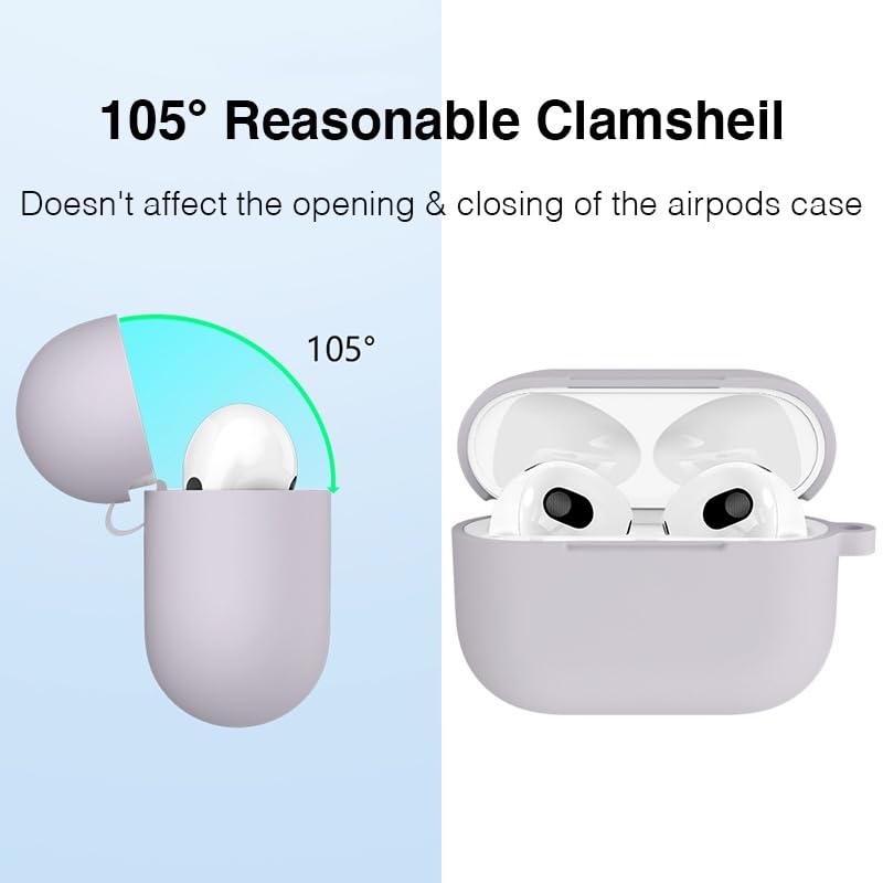Image of YODI Case Cover for Airpods Pro|Pro 2|Airpods Pro 3|Airpods 4 Pouch, Silicone Cases with Cleaner Kit 360 Drop Protection,Shock-Resistant ((SILI-Lavender), Airpods Pro 3 (2025))