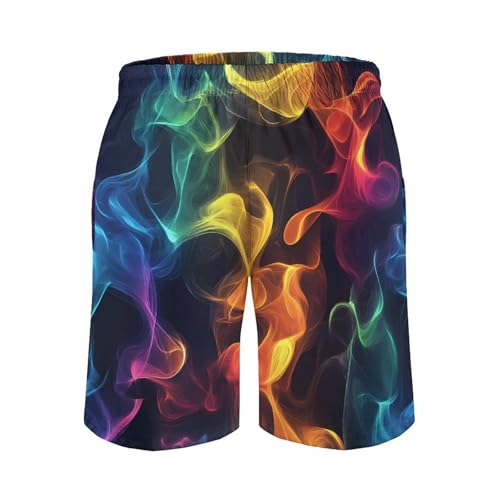 Fantasy Rainbow Smokes Mens Swim Trunks Quick Dry Beach Swimming Shorts with Mesh Lining and Pockets4